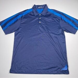 Nike Golf Fit Dry Polo Shirt Blue Preppy Resort Vacation Summer Short Sleeve